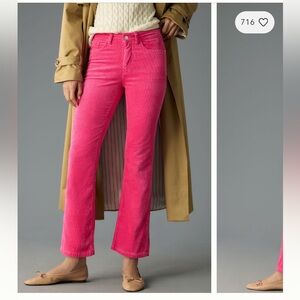 Pilcro Yaya crop corduroy pink pants 24